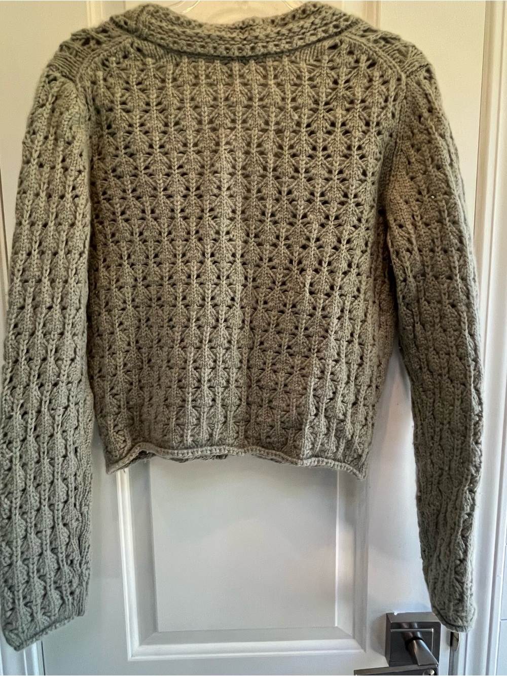 Vince Wool & Cashmere Grey Crochet Cardigan SZ M - Picture 3 of 8